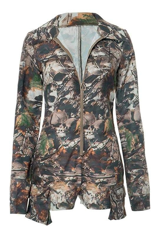 Light Color Camouflage One-Piece Shorts