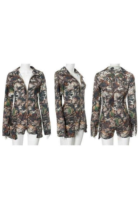 Light Color Camouflage One-Piece Shorts