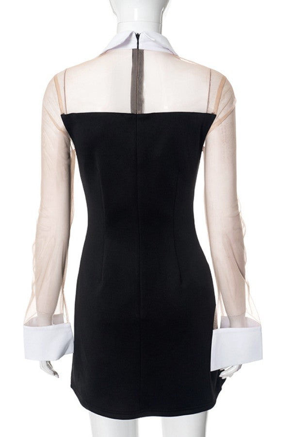 White Collared Black Dress