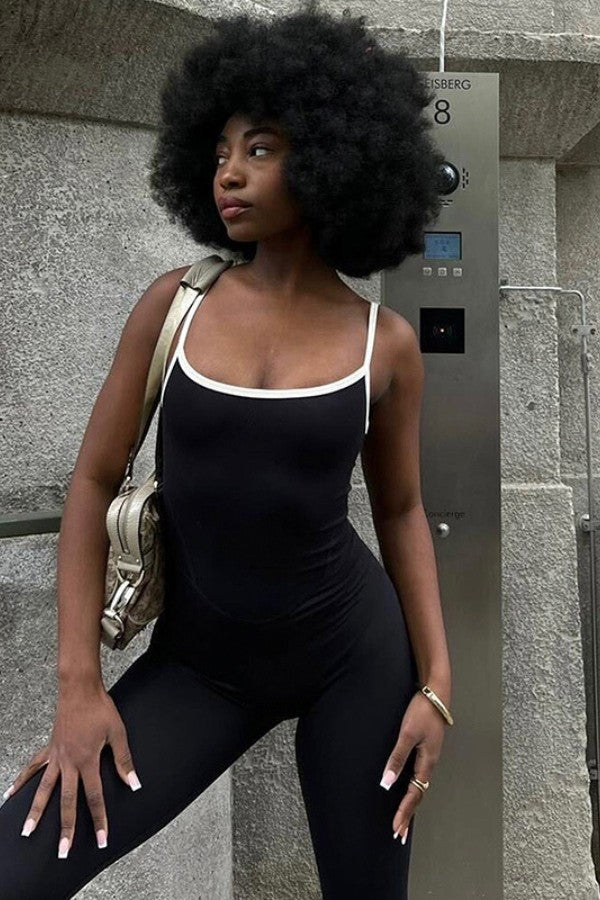 Fitted Black Catsuit